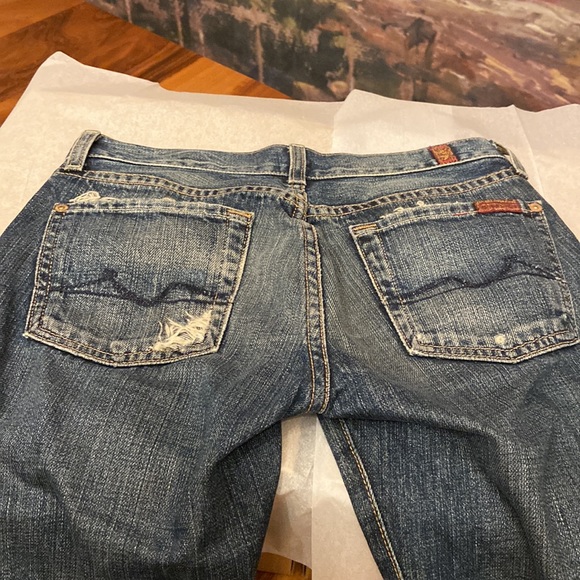 7 For All Mankind Fur Trim Crop Jean - Picture 8 of 9